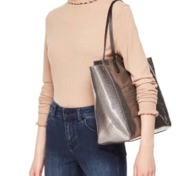 EUC Retail $398 Kate Spade NY Mavis Street Glitter Taden Tote Bag in Anthracite - Picture 2 of 13